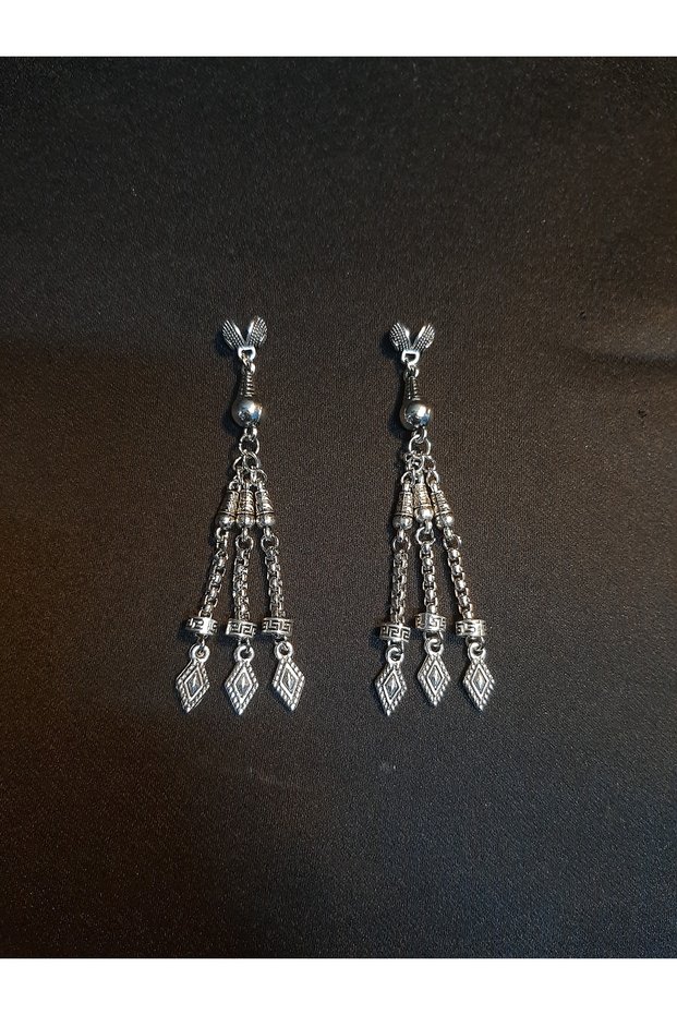 Silver Color Metal Prayer Beads with Tassel Stylish Design 2 Pieces