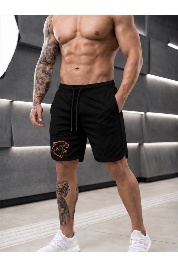Men's Sports Shorts with Pockets Printed Sweat-Wicking Basketball Training Shorts