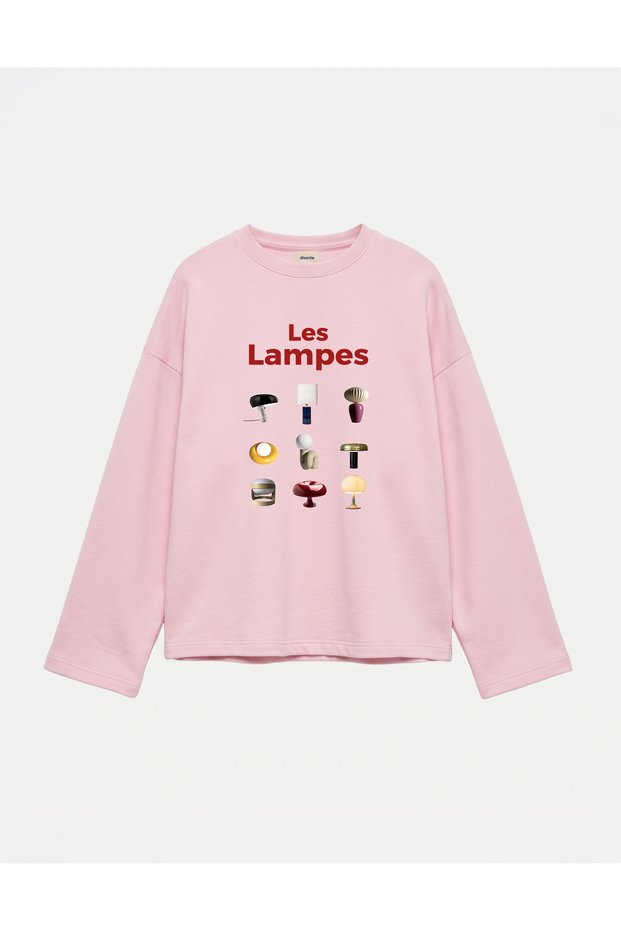 سويت شيرت كبير الحجم مصنوع من القطن بنسبة 100% وثلاثة خيوط - Les Lampes