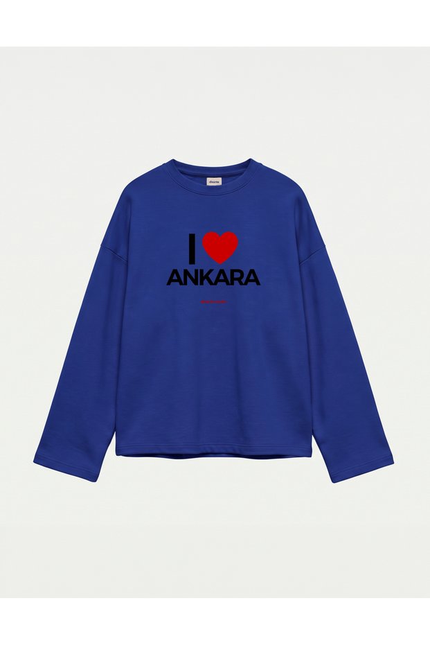 Oversize 100% Cotton 3 Thread Sweatshirt - I <3 Ankara