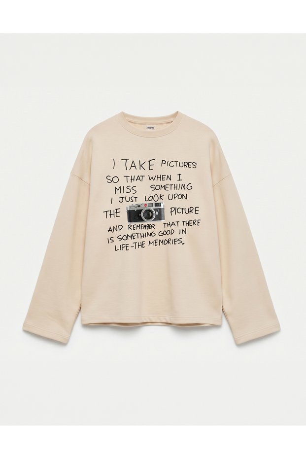 Oversize 100% Cotton 3 Thread Sweatshirt - Leica Memory Quote