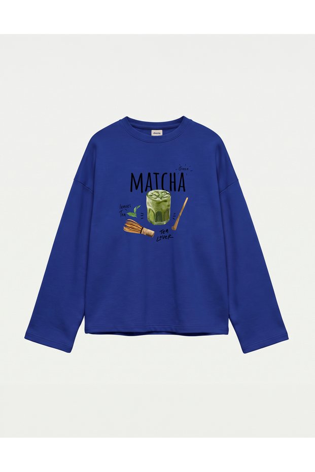Oversize 100% Cotton 3 Thread Sweatshirt - Matcha