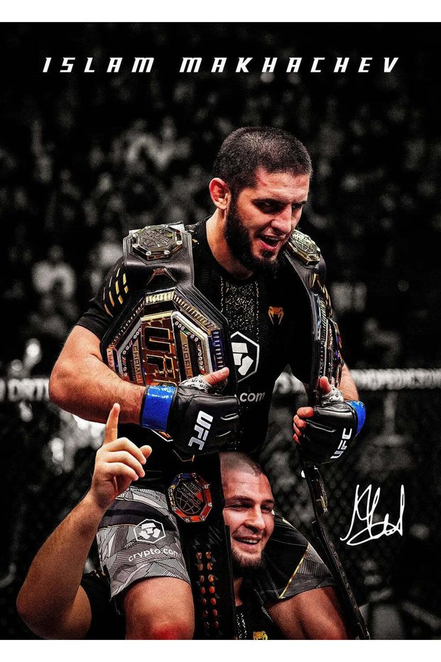 Islam Makhachev & Khabib Metal Poster - Wall Art Print, Magnetic Mounting