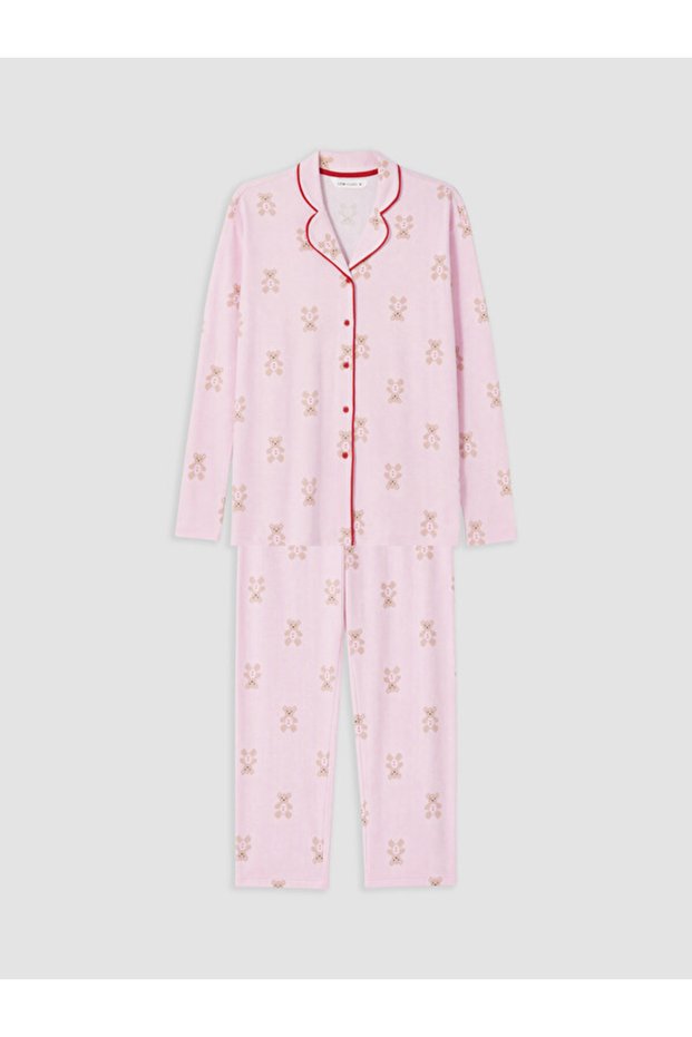 Rmz Gi̇yi̇m Farkiyla Teddy Bear Printed Women's Pajama Set