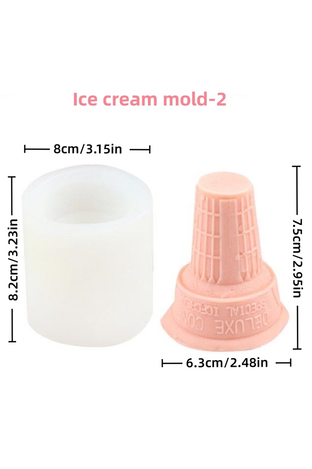 Ice cream mold 2 Ice Cream Candle Silicone Mold DIY Ice Cream Cone Aromatherapy Plaster Soap Diffuse