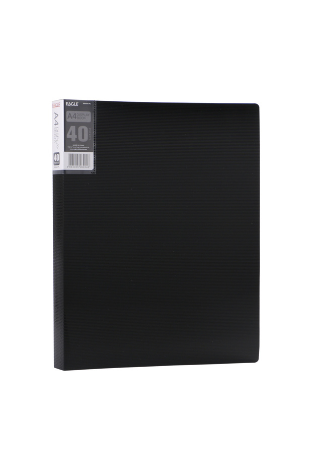 black A4 Display Book 40-Pocket Art Portfolio Folder Displays 80-Page Artwork Photo Document Certifi