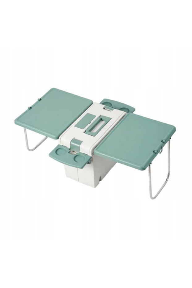 Camping Folding Table Box Multifunctional Organizer Sturdy Comfortable Green