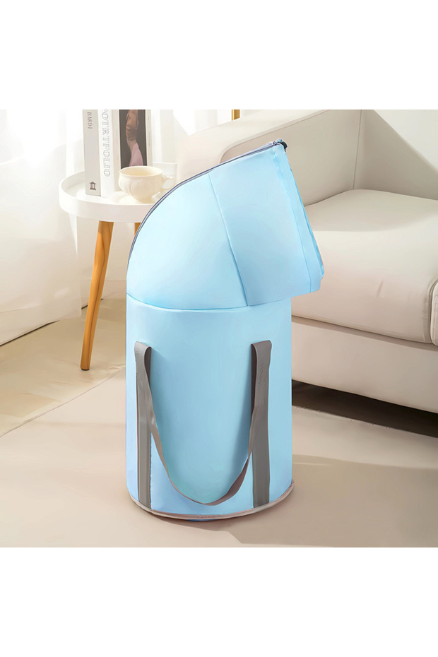 Blue Foldable Insulated Portable Foot Bath Tub - Collapsible Foot Soaking Bucket for Home Spa Foot C