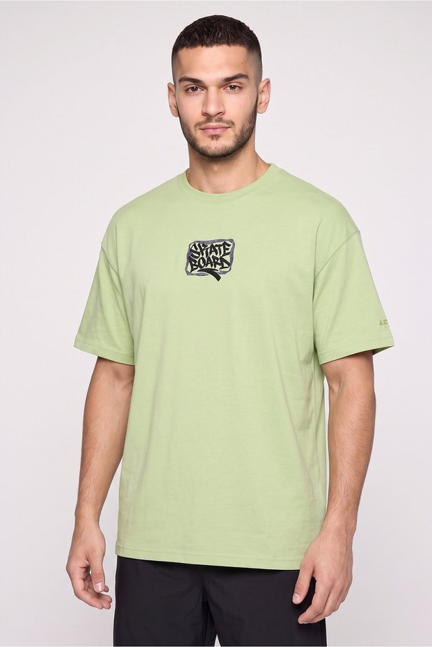 Men Relaxed Fit Short Sleeve Outdoor T-Shirt, Green