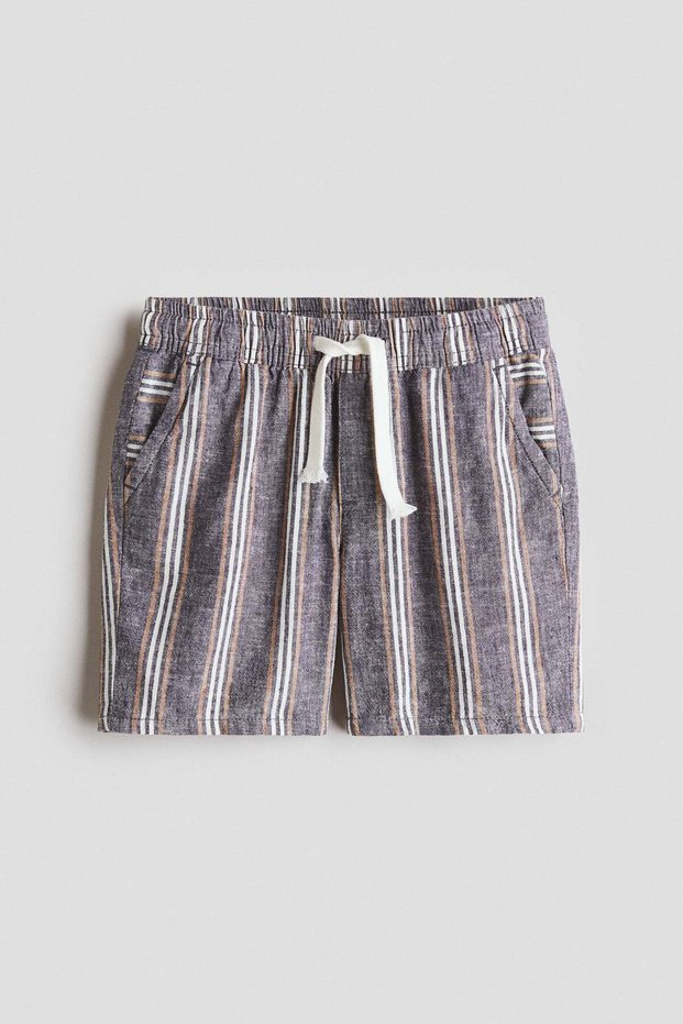 Linen-blend shorts