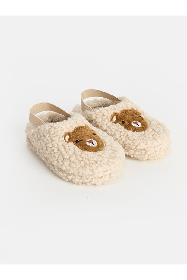 I Bear Embroidered Girls' Home Shoes from Freezen Store