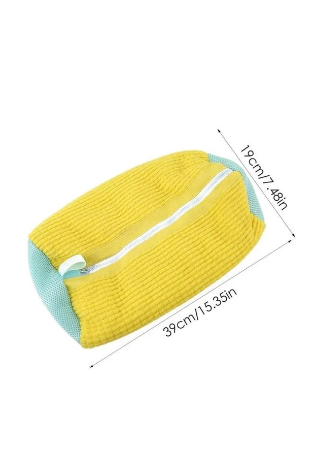 1PC Yellow Washing Shoes Bag Cotton Laundry Net Fluffy fibers Easily remove dirt Washing Bags Anti-d