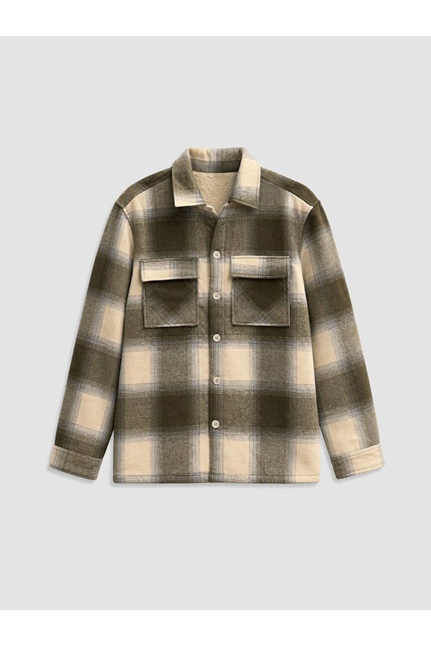 I Relax Fit Checkered Embroidered Men's Shirt Jacket from Freezen Store