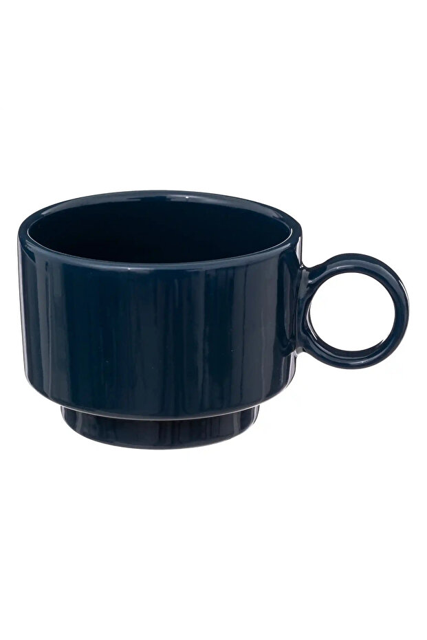 Retro Stoneware Coffee Cup Set (4 Pc., 100 ml, Ink Blue)