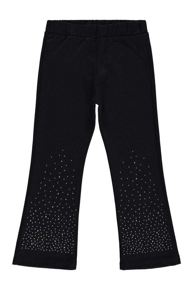 Stone Printed Leggings for 6-9 Years - Black