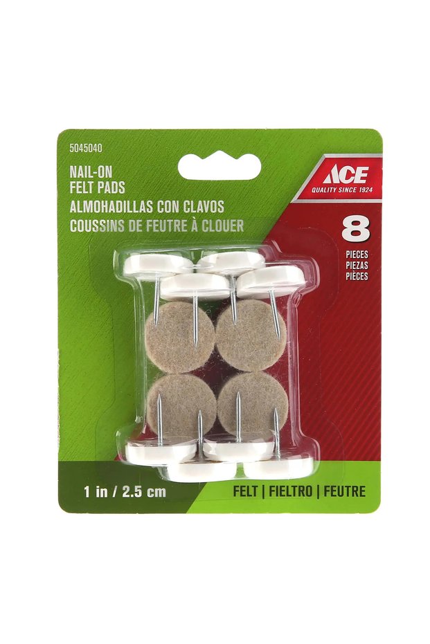 Non-Slip Nail On Glides W/Felt Pads (2.55 cm)