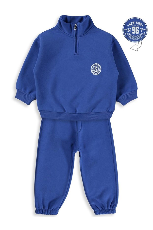New York 96 Printed Tracksuit Set for Ages 2-5 - Blue