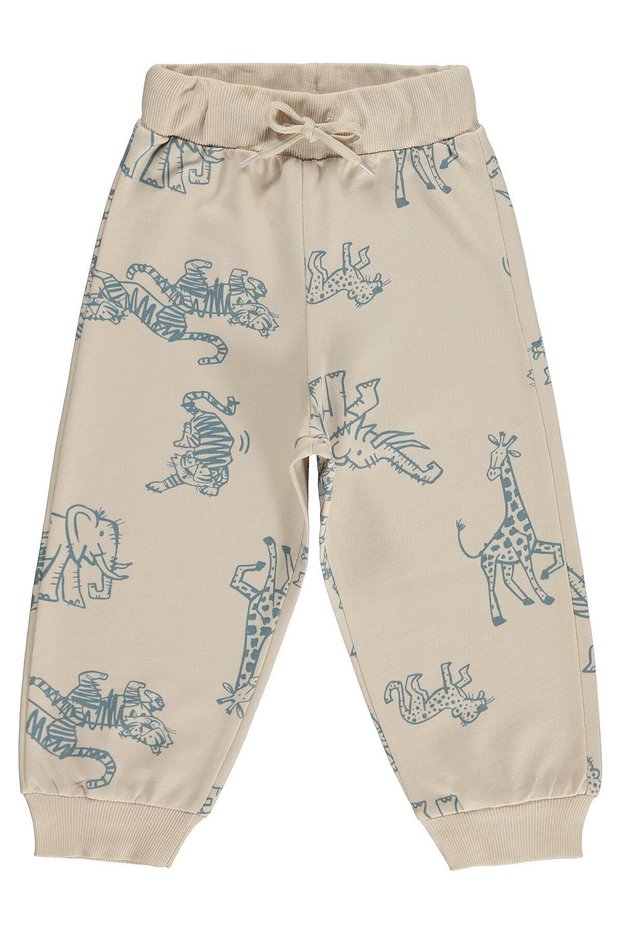 Scratched Animals Printed Sweatpants for 2-5 Years Old - Beige