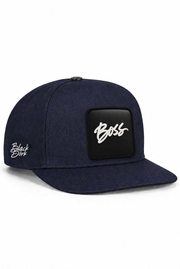 Navy Blue Hip-Hop Cap with Company Logo