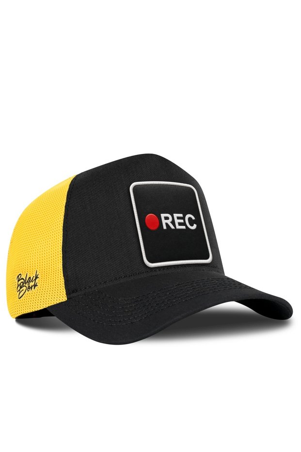 Rec Logo Cordura Black-Yellow Trucker Hat