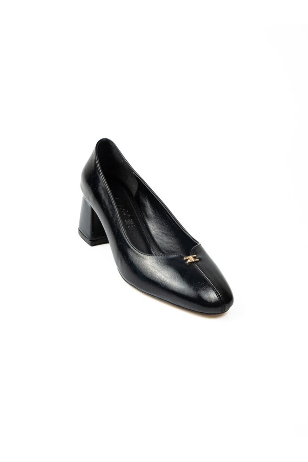 1210 Black Heeled Casual Women's Shoes