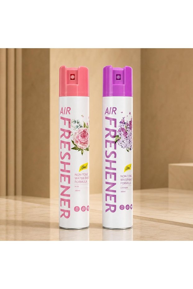 AUTO FAMILY Rose, Lavender Combo Pack of 2, 380ml Air Freshener Spray, Room & Car Air Freshener Spray, Long Lasting Fragrance, Non-Toxic Water Based Odor Eliminator