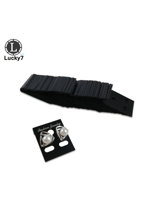 Black 100Pcs Earring Ear Studs Organizer Holder Black Plastic Jewelry Display Rack Printed Earring C