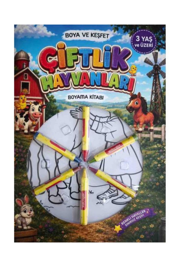 Paint and explore farm animals coloring book (ages 3 and up)