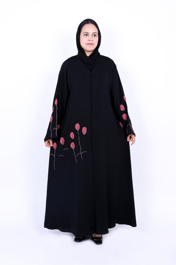 Floral Embroidery & Bead Handwork Nida Abaya