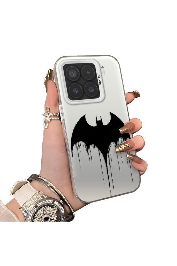 Xiaomi Mi 15 5g Compatible Acrylic Hard Back Panel with Silicone Edges Batman Patterned Phone Case