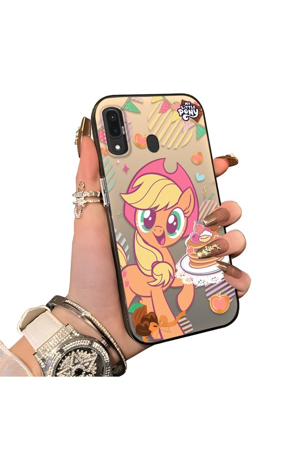 Samsung Galaxy A30/A20 Compatible Phone Case with Acrylic Hard Back Panel and Silicone Edges Applejack Pattern