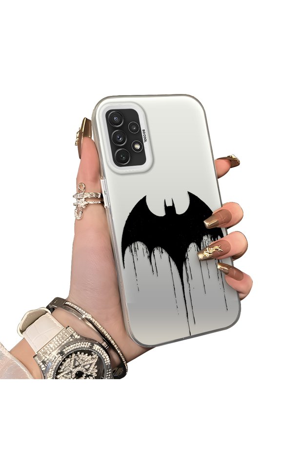 Samsung Galaxy A72 Compatible Acrylic Hard Back Panel Silicon Edges Batman Patterned Phone Case