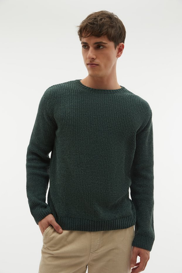 Men's Green Crew Neck Sweater