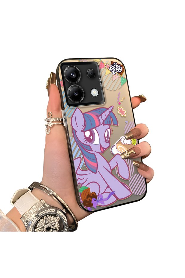Xiaomi Redmi Note 13 Pro 5g Compatible Acrylic Hard Back Panel with Silicone Edges Twilight Sparkle Pattern Phone Case