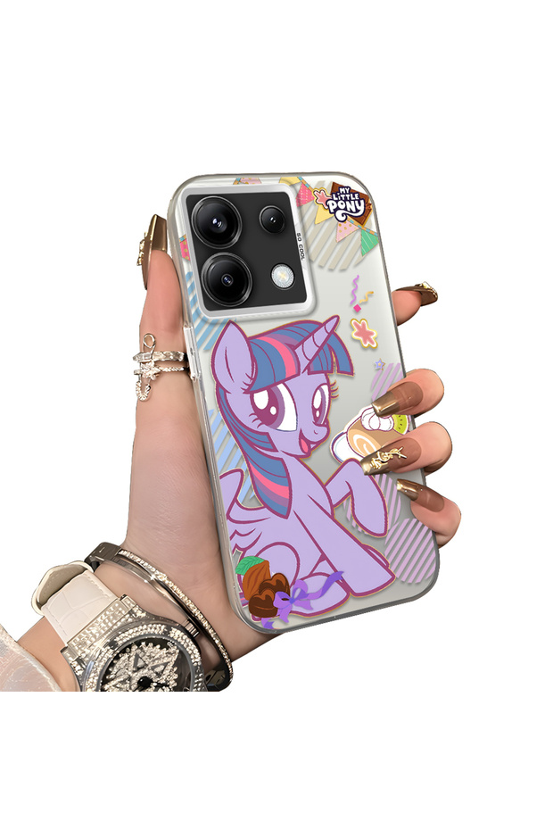 Xiaomi Redmi Note 13 Pro 5g Compatible Acrylic Hard Back Panel with Silicone Edges Twilight Sparkle Pattern Phone Case