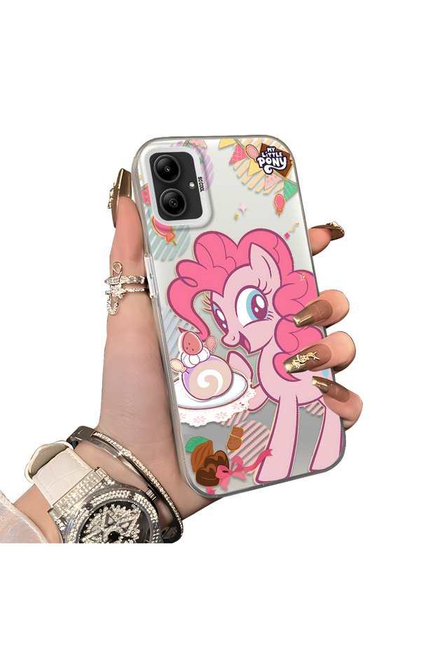 Samsung Galaxy A05 Compatible Acrylic Hard Back Panel Silicone Edged Pinkie Pie Patterned Phone Case