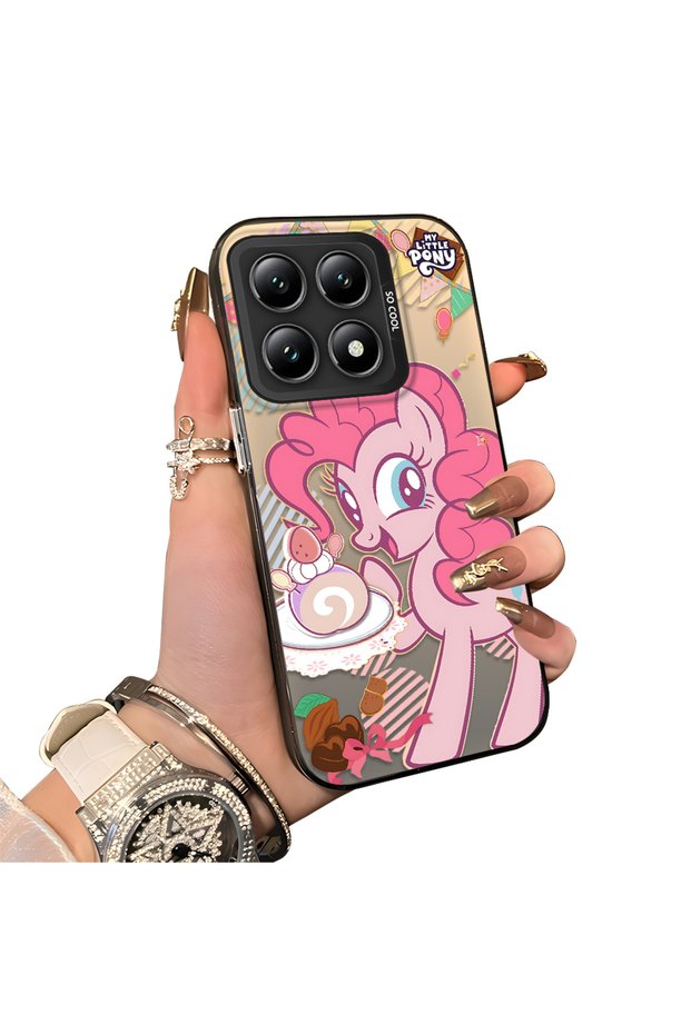Xiaomi Mi 14t Compatible Acrylic Hard Back Panel with Silicone Edges Pinkie Pie Patterned Phone Case