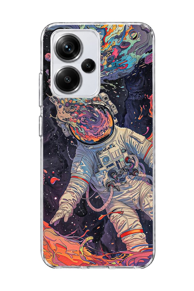 Redmi Note 13 Pro Plus 5g Compatible Colorful Astronaut Printed Transparent Phone Case