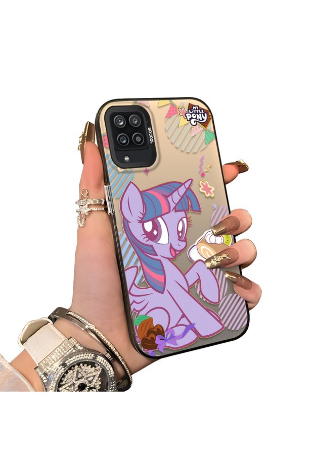 Samsung Galaxy A12/M12 Compatible Acrylic Hard Back Panel with Silicone Edges Twilight Sparkle Patterned Phone Case