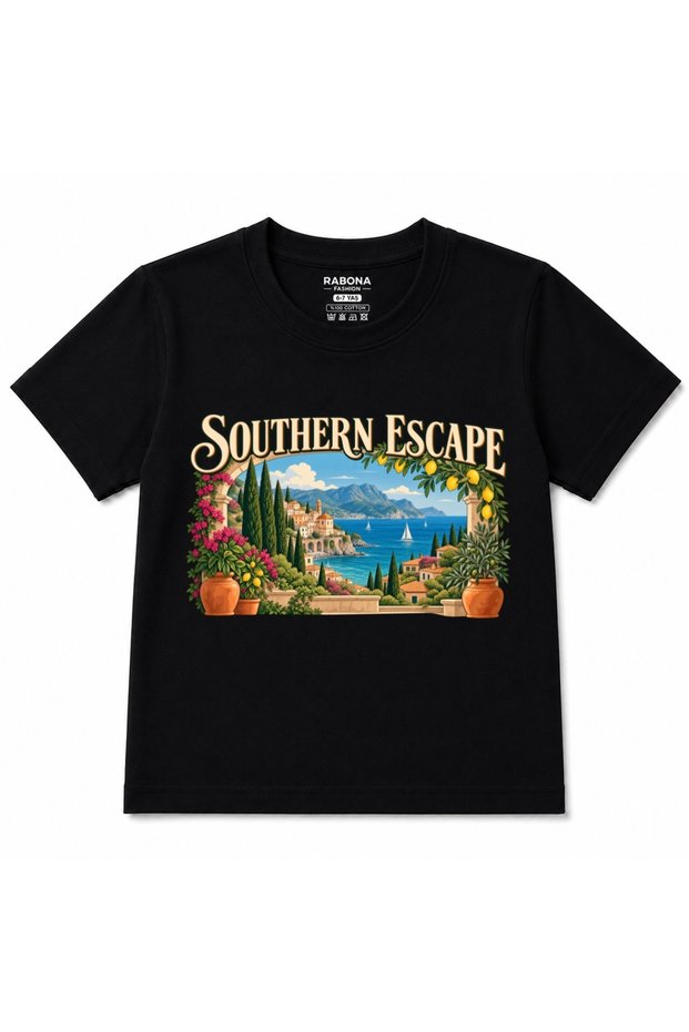 Southern Escape – Mediterranean Summer Coastal Graphic Kids T-Shirt