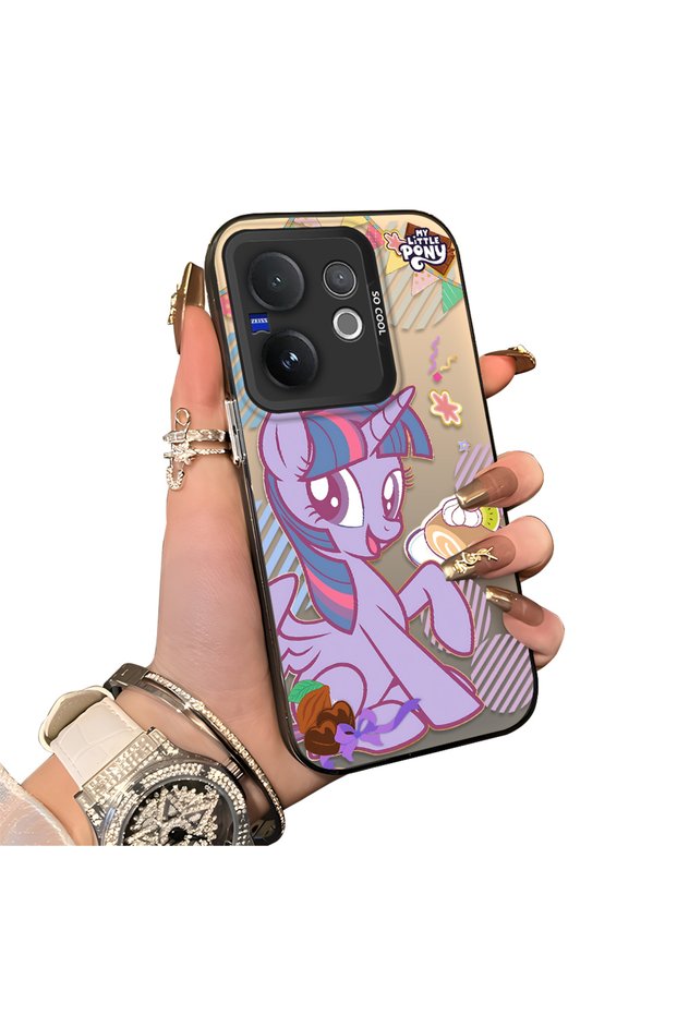 Vivo V60 Compatible Acrylic Hard Back Panel with Silicone Edges Twilight Sparkle Patterned Phone Case