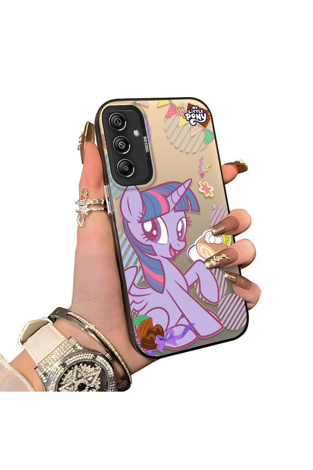 Samsung Galaxy A24 Compatible Acrylic Hard Back Panel Silicone Edged Twilight Sparkle Patterned Phone Case