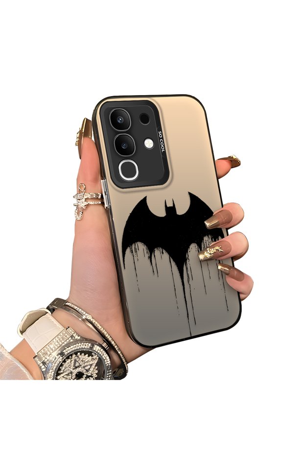 Vivo Y29 4g(V2434) Compatible Acrylic Hard Back Panel with Silicone Edges Batman Patterned Phone Case