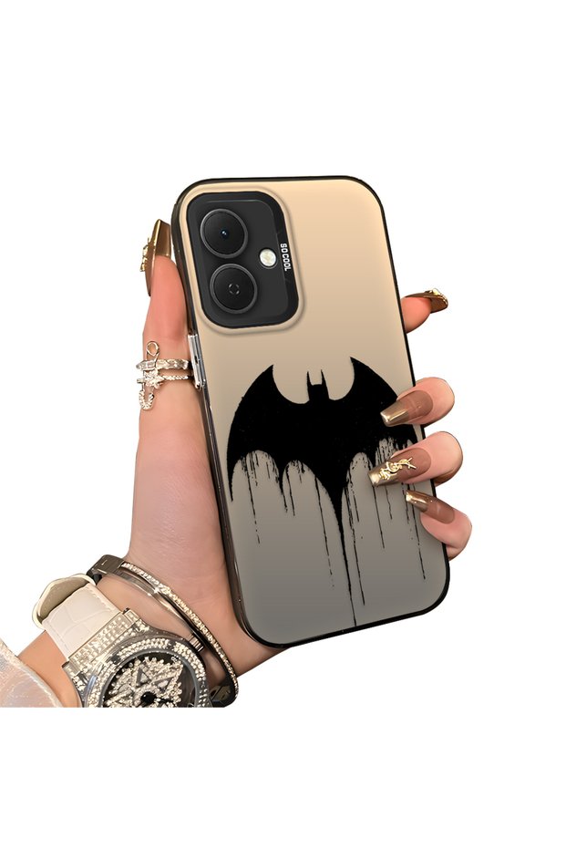Tecno Spark Go 2(Km4) Compatible Acrylic Hard Back Panel with Silicone Edges Batman Patterned Phone Case