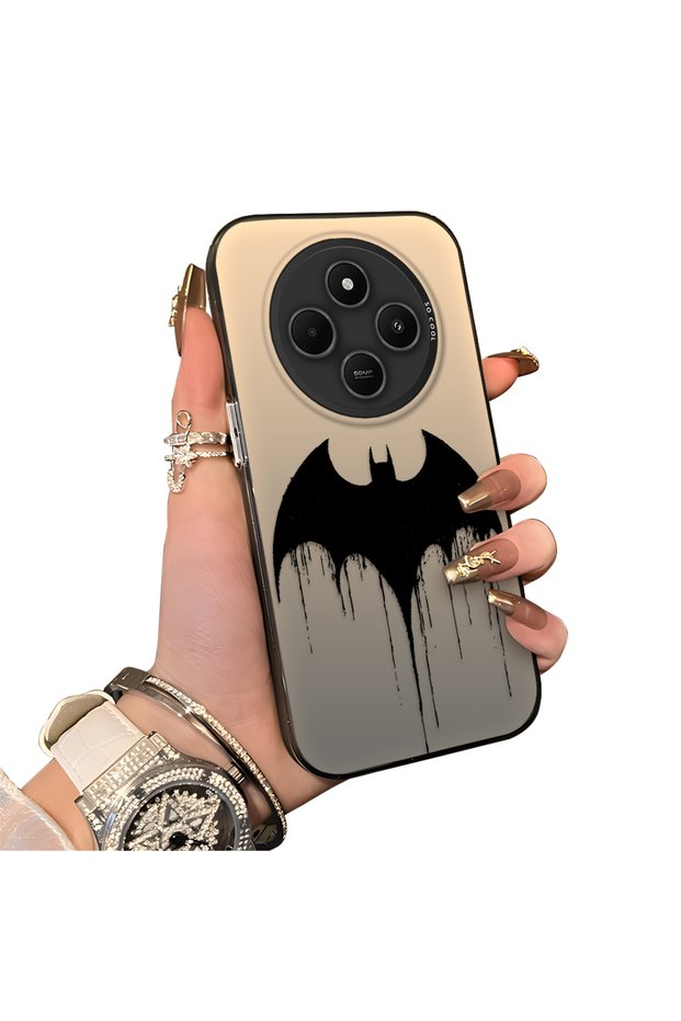 Xiaomi Redmi 14C 4G/5G Compatible Acrylic Hard Back Panel with Silicone Edges Batman Pattern Phone Case