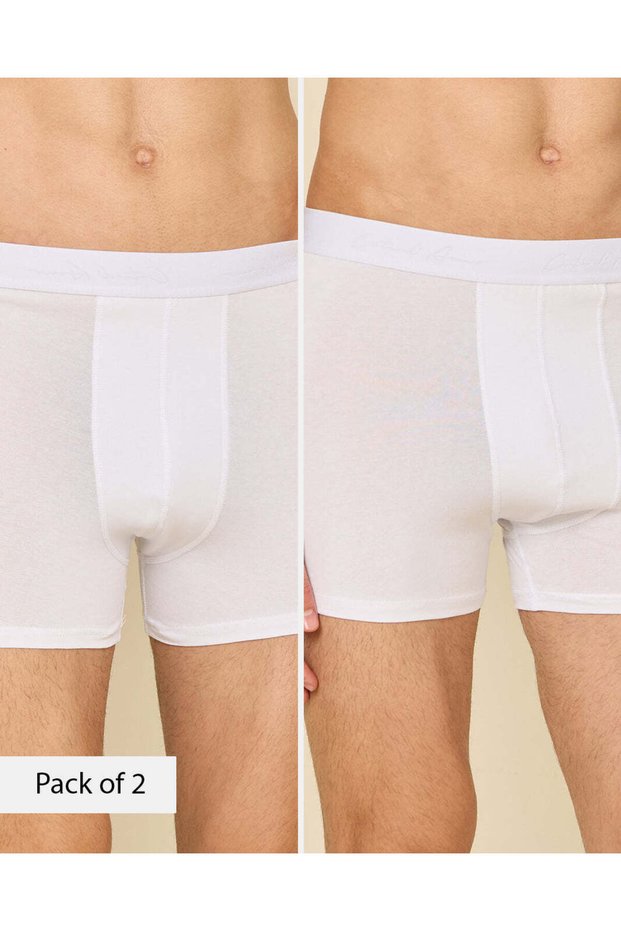 Men White Hipster Briefs 2 Piece Set
