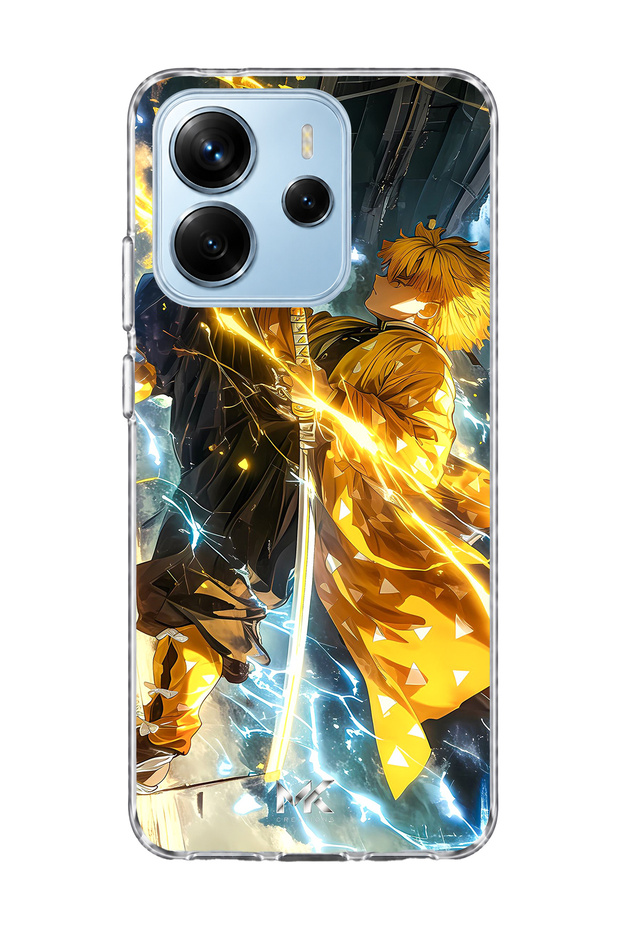 Redmi Note 14 4g Compatible Sausage Dog Blue Flower Printed Transparent Phone Case