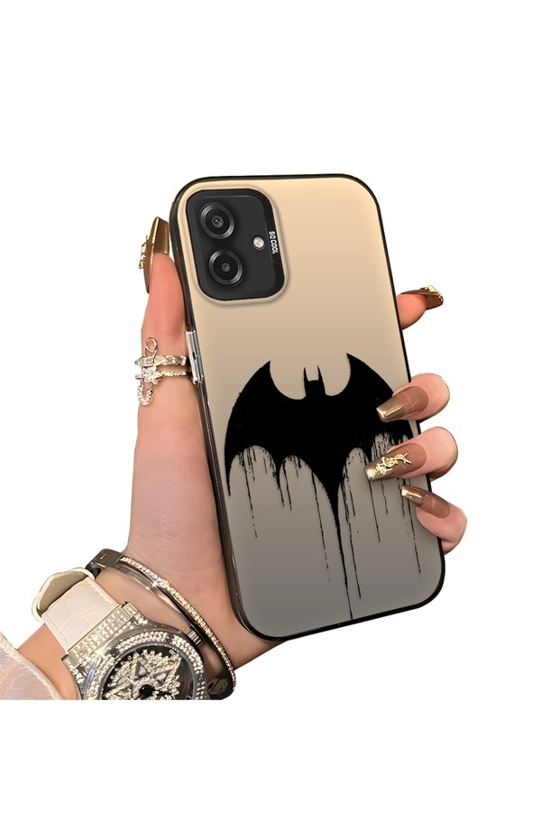 Samsung Galaxy A07 4g Compatible Acrylic Hard Back Panel Silicone Edged Phone Case with Batman Pattern