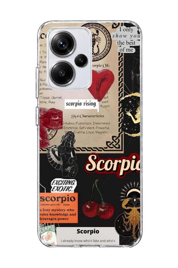 Redmi Note 13 Pro Plus 5g Compatible Scorpio Zodiac Sign Printed Transparent Phone Case