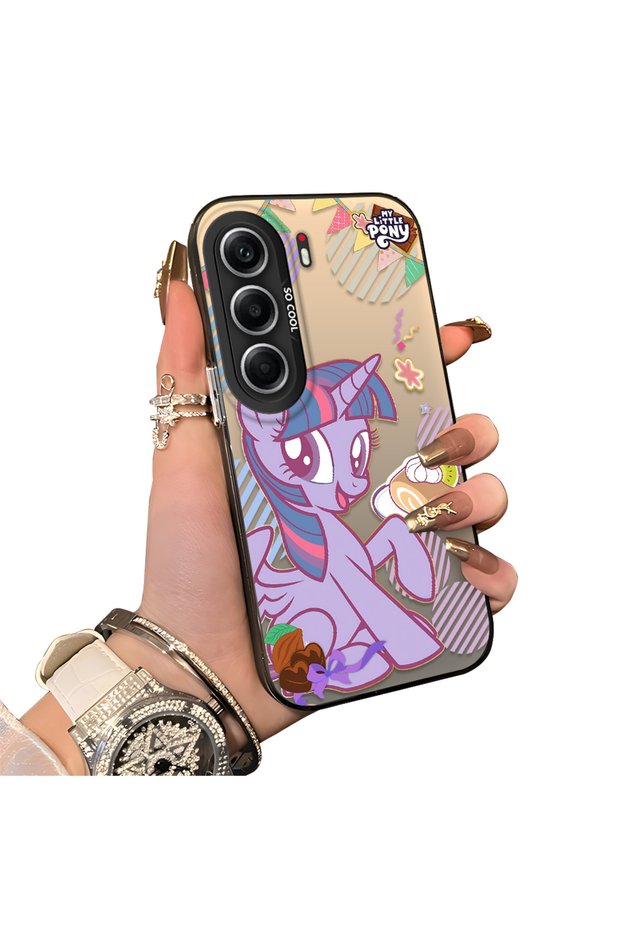 غطاء هاتف بنمط Twilight Sparkle متوافق مع تكنو كامون 40 برو 5G (CM7) مع لوحة خلفية صلبة من الأكريليك وحواف سيليكون